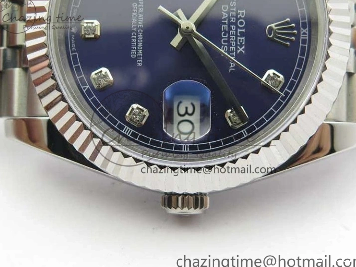 0101 EasyCare DateJust 41mm 126334 SS BP Maker 1:1 Best Edition New Version Blue Crystal Dial on Jubilee Bracelet 3022